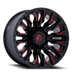 Fuel Flame 8 D823 20x9 +1 8x180mm 124.2mm Gloss Black Milled Candy Red