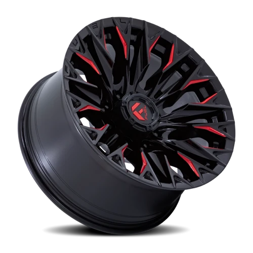 Fuel Flame 8 D823 20x9 +1 8x170mm 125.1mm Gloss Black Milled Candy Red