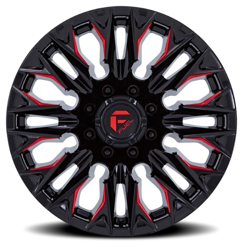 Fuel Flame 8 D823 20x9 +20 8x170mm 125.1mm Gloss Black Milled Candy Red