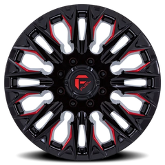 Fuel Flame 8 D823 20x9 +1 8x180mm 124.2mm Gloss Black Milled Candy Red