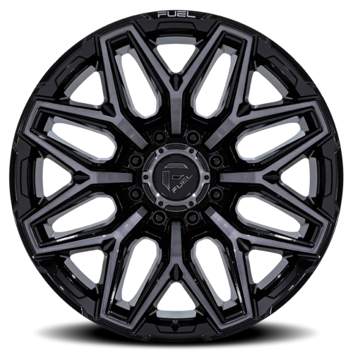 Fuel Flux 8 FC854BT 22x12 -44 8x180mm 124.2mm Gloss Black Brushed Gray Tint