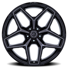 Fuel Flux 5 FC854BT 22x12 -44 5x127mm 71.5mm Gloss Black Brushed Gray Tint