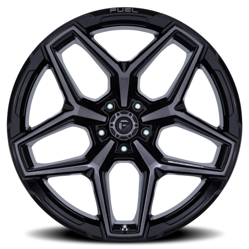 Fuel Flux 5 FC854BT 17x9 +1 5x127mm 71.5mm Gloss Black Brushed Gray Tint