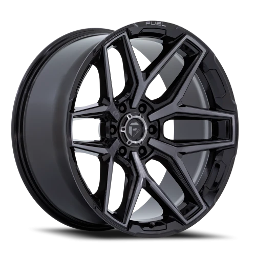 Fuel Flux 6 FC854BT 18x9 +20 6x135mm 87.1mm Gloss Black Brushed Gray Tint