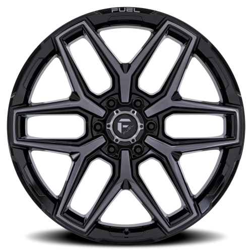 Fuel Flux 6 FC854BT 18x9 +30 6x139.7mm 106.1mm Gloss Black Brushed Gray Tint