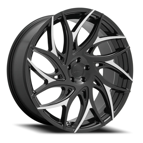DUB G.O.A.T. S259 22x9 +35 5x120mm 72.56mm Gloss Black Machined Spokes