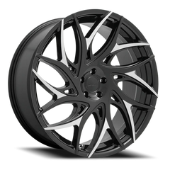 DUB G.O.A.T. S259 22x9 +35 5x114.3mm 72.56mm Gloss Black Machined Spokes