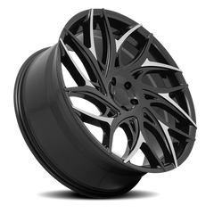 DUB G.O.A.T. S259 22x9 +35 5x114.3mm 72.56mm Gloss Black Machined Spokes