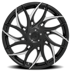 DUB G.O.A.T. S259 22x9 +35 5x120mm 72.56mm Gloss Black Machined Spokes