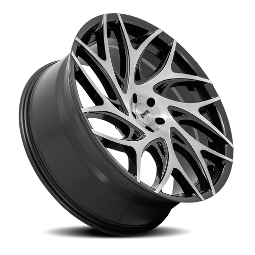 DUB G.O.A.T. S260 24x10 +15 5x115mm 71.6mm Gloss Black Brushed Face-Dark Tint Spokes