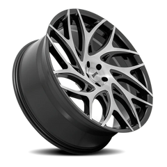 DUB G.O.A.T. S260 22x9 +35 5x120mm 72.56mm Gloss Black Brushed Face-Dark Tint Spokes