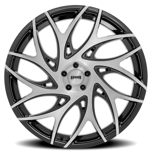 DUB G.O.A.T. S260 26x10 +15 5x115mm 71.6mm Gloss Black Brushed Face-Dark Tint Spokes