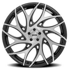 DUB G.O.A.T. S260 22x9 +35 5x120mm 72.56mm Gloss Black Brushed Face-Dark Tint Spokes