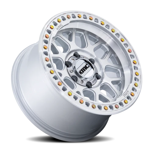 KMC GRS KM549 GSM 17x9 +0 6x139.7mm 106.1mm Gloss Silver Machined Face