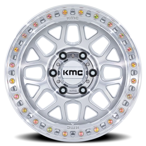 KMC GRS KM549 GSM 20x9 +0 6x139.7mm 106.1mm Gloss Silver Machined Face