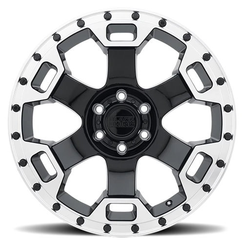 Black Rhino Gauntlet GB 18x9 -18 5x127mm 71.6mm Gloss Black Mirror Machined Lip Edge