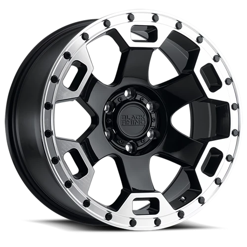 Black Rhino Gauntlet GB 18x9 -18 6x139.7mm 112.1mm Gloss Black Mirror Machined Lip Edge