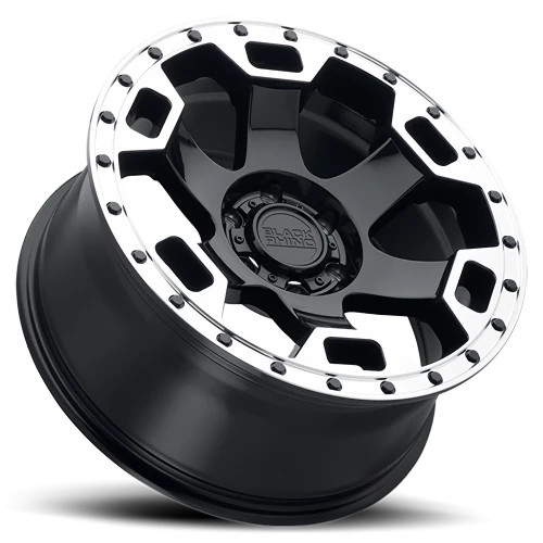Black Rhino Gauntlet GB 18x9 -18 6x139.7mm 112.1mm Gloss Black Mirror Machined Lip Edge