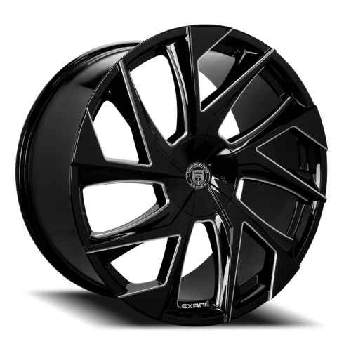 Lexani Wheels Ghost 670 BG 22x9 +30 5x127mm 74.1mm Gloss Black Milled