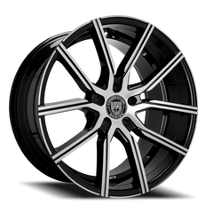 Lexani Wheels Gravity 662 MB 22x10 +38 5x108mm 74.1mm Gloss Black Machined
