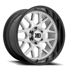XD Series Grenade 2 XD849 SBL 22x10 -18 6x139.7mm 106.1mm Brushed Silver Milled-Gloss Black Lip