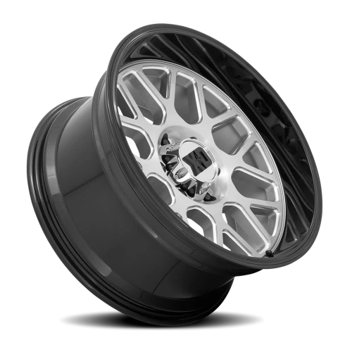 XD Series Grenade 2 XD849 SBL 20x10 -18 6x139.7mm 106.1mm Brushed Silver Milled-Gloss Black Lip