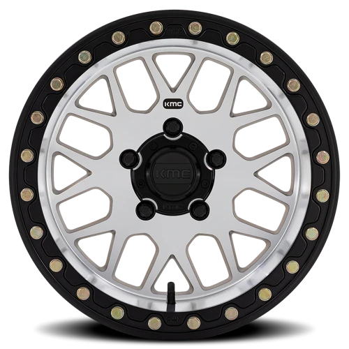 KMC Grenade Beadlock UTV KS235 15x10 +0 5x114.3mm 72.56mm Machined Silver