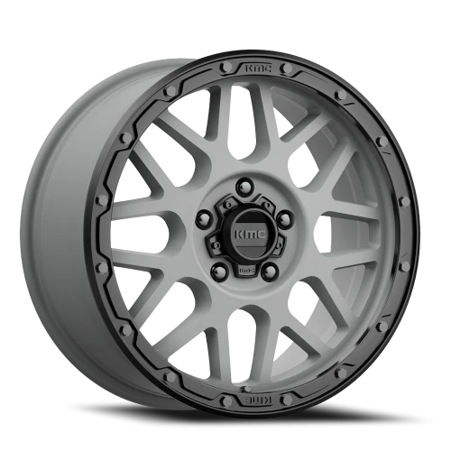 KMC Grenade Off-Road KM535 GY 20x9 +18 5x150mm 110.5mm Matte Gray Matte Black Lip