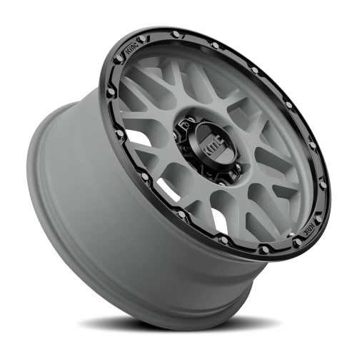 KMC Grenade Off-Road KM535 GY 17x9 -12 6x139.7mm 106.25mm Matte Gray Matte Black Lip