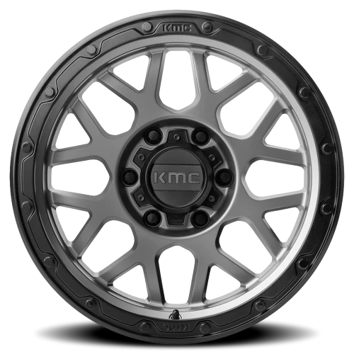 KMC Grenade Off-Road KM535 GY 17x9 +18 6x114.3mm 66.1mm Matte Gray Matte Black Lip