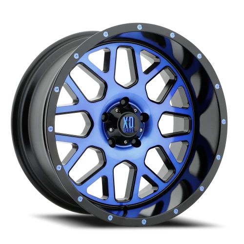 XD Series Grenade XD820 SBM-BL 20x10 -24 5x127mm 78.1mm Satin Black Machined Face-Blue Tinted-Clear Coat