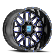 XD Series Grenade XD820 SB-BL 20x10 -24 8x170mm 125.1mm Satin Black Milled-Blue Tinted-Clear Coat