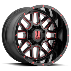 XD Series Grenade XD820 SB-RD 20x9 +0 6x135mm 87.1mm Satin Black Milled-Red Tinted-Clear Coat