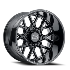 Black Rhino Grimlock 20x11.5 -44 5x127mm 71.6mm Gloss Black Milled Spokes