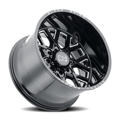Black Rhino Grimlock 20x11.5 -44 5x127mm 71.6mm Gloss Black Milled Spokes