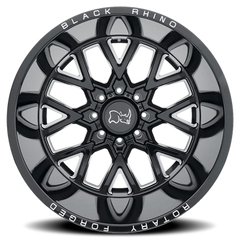 Black Rhino Grimlock 20x11.5 -44 5x127mm 71.6mm Gloss Black Milled Spokes