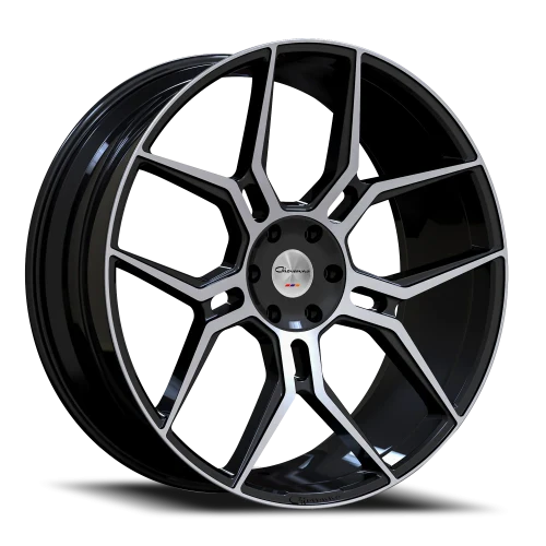 24" Giovanna Haleb Gloss Black Machined Face Wheel & Tire Package | 305/35R24 Lexani LX-Thirty Tires | Fits Escalade Tahoe Yukon Silverado Sierra