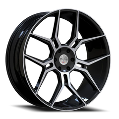26" Giovanna Haleb Gloss Black Machined Face Wheel & Tire Package | 295/30R26 Lexani LX-Thirty Tires | Fits Escalade Tahoe Yukon Silverado Sierra