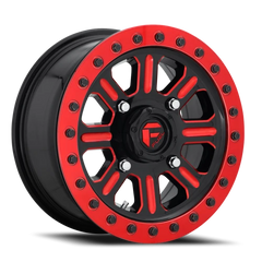 Fuel Hardline UTV D911 15x10 +25 4x156mm 132mm Gloss Red Milled-Beadlock