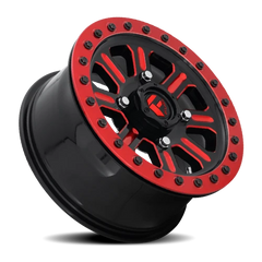 Fuel Hardline UTV D911 15x7 +38 4x156mm 132mm Gloss Red Milled-Beadlock