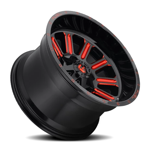 Fuel Hardline D621 18x9 -12 5x114.3mm 78.1mm Gloss Black Candy Red