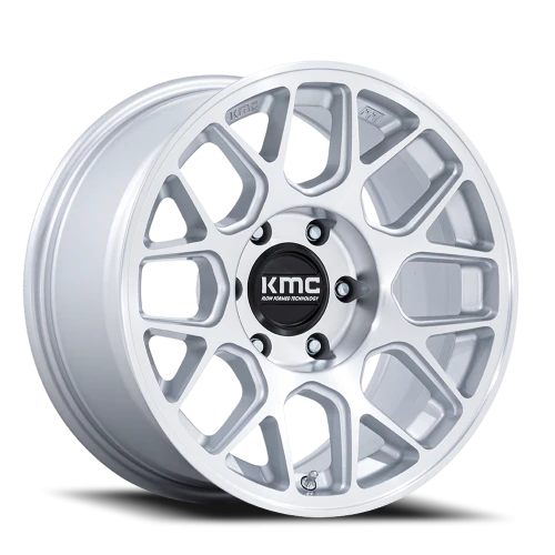 KMC Hatchet KM730SD 17x8.5 -10 6x139.7mm 106.1mm Gloss Silver Machined Face
