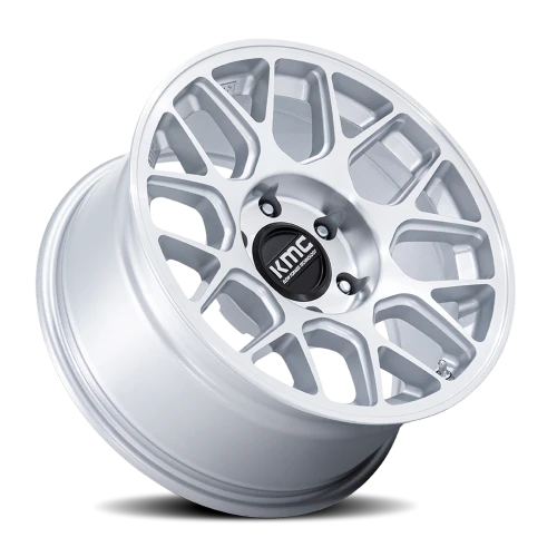 KMC Hatchet KM730SD 17x8.5 +25 6x135mm 87.1mm Gloss Silver Machined Face