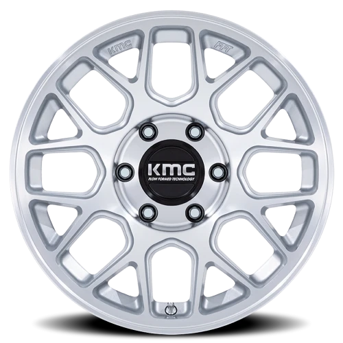 KMC Hatchet KM730SD 17x8.5 -10 6x139.7mm 106.1mm Gloss Silver Machined Face