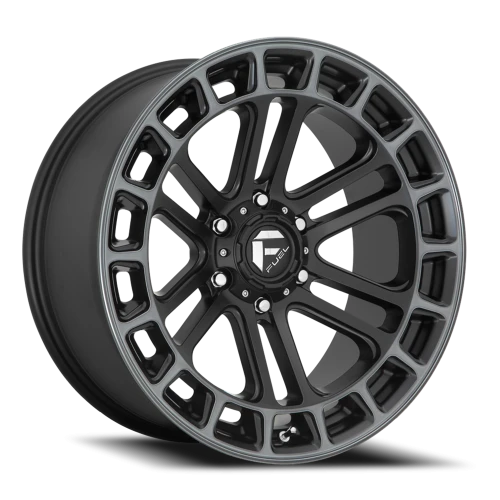 Fuel Heater D720 18x9 +1 6x139.7mm 106.1mm Matte Black Machined-Double Dark Tint
