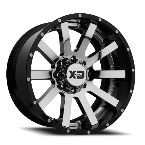 XD Series Heist XD200 CH 20x12 -44 6x139.7mm 106.25mm Chrome  Gloss Black-Milled Lip