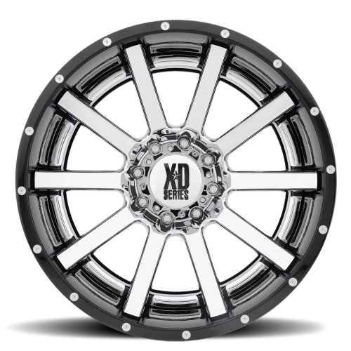 XD Series Heist XD200 CH 20x10 -18 8x165.1mm 125.5mm Chrome  Gloss Black-Milled Lip