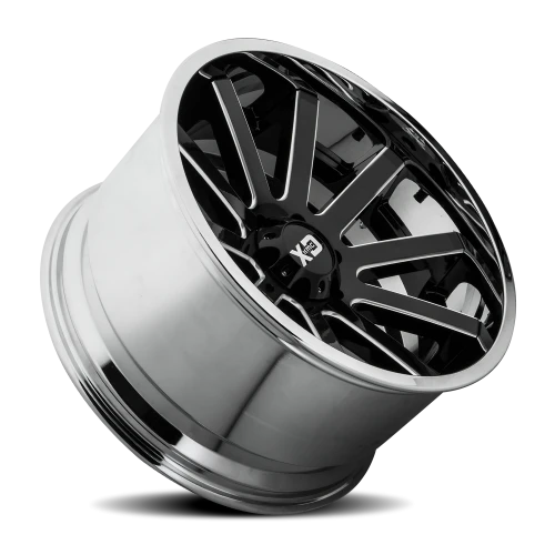XD Series Heist XD200 GB-CL 20x12 -44 8x170mm 125.5mm Gloss Black Milled Center-Chrome Lip