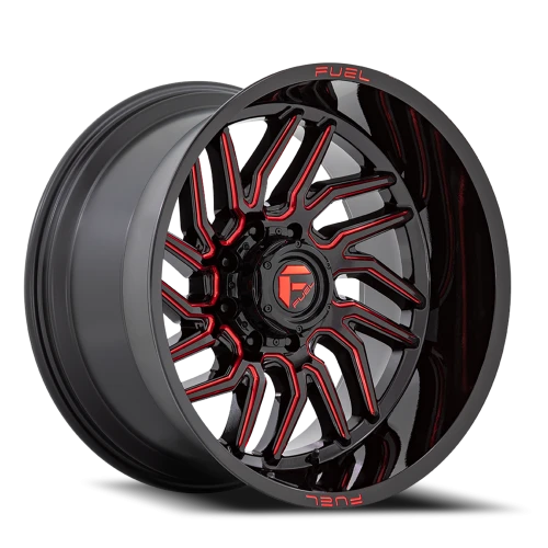 Fuel Hurricane D808 20x10 -18 6x135mm 87.1mm Gloss Black Red Milled