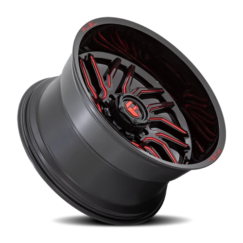 Fuel Hurricane D808 22x12 -44 6x135mm 87.1mm Gloss Black Red Milled